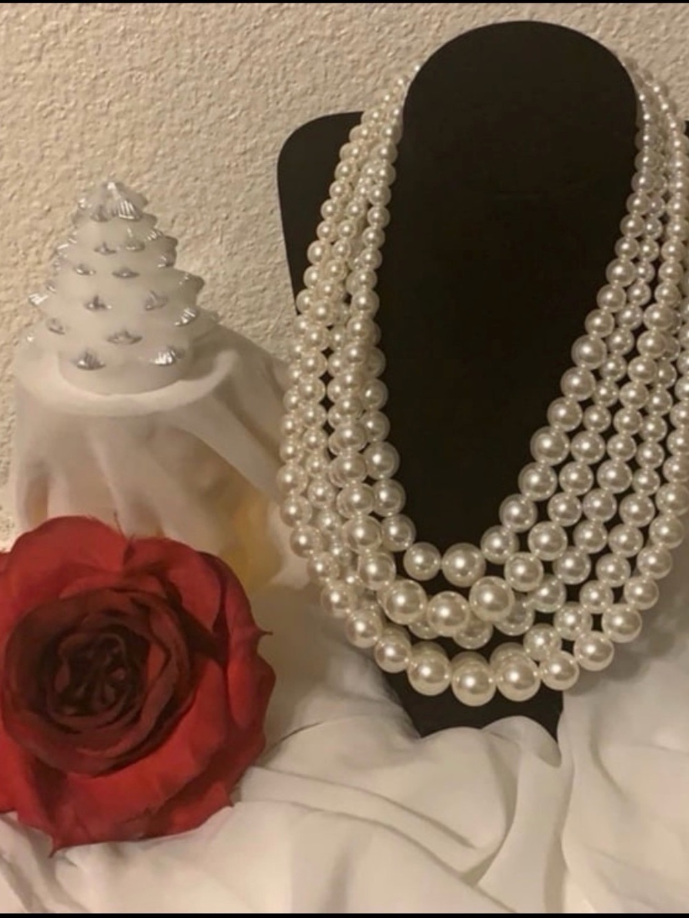 Elegant Multi-Strand White Pearl Necklace
